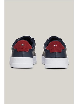 Tommy Hilfiger Erkek Deri Ess Grain Lacivert Sneaker