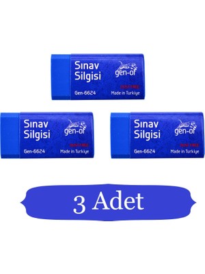 Gen-Of Gen Of No:24 Dust Free Orta Boy Sınav Silgisi Mavi 3 Adet