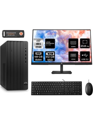 Hp Pro Tower 290 G9 Intel Core I5 12500 48GB 512GB SSD RX550/4GB 23.8" Fhd Monitör Fdos 6D3A5EA Masaüstü Bilgisayar & Per4 USB Bellek 6D3A5EAMNT1342