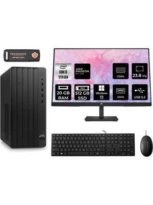 Hp Pro Tower 290 G9 Intel Core I3 12100 20GB 520GB RX550/4GB 23.8" Fhd Monitör W11H 6D3A1EA Masaüstü Bilgisayar & Per4 USB Bellek 6D3A1EAMNT1367