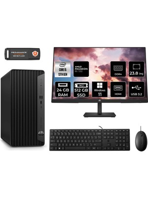 Hp Pro Tower 290 G9 Intel Core I5 13500 24GB 512GB SSD RX550/4GB 23.8" Fhd Monitör W11P 8T2W9ES Masaüstü Bilgisayar & Per4 USB Bellek 8T2W9ESMNT1422