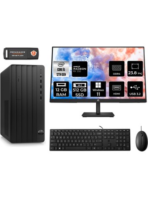 Hp Pro Tower 290 G9 Intel Core I5 12500 12GB 512GB SSD RX550/4GB 23.8" Fhd Monitör W11P 6D3A5EA Masaüstü Bilgisayar & Per4 USB Bellek 6D3A5EAMNT1407