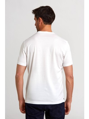 Bisse Erkek Polo Yaka T-Shirt Beyaz TSNOS24Y24101_D01