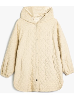 Koton Kapitone Oversize Mevsimlik Mont Kapüşonlu Cepli Düğmeli