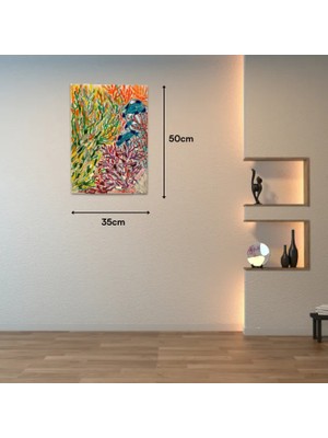 Uretti El Yapımı  Akrilik Mozaik Mercanlar Tablo 35 x 50cm