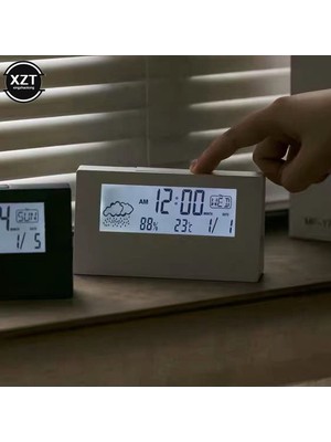 Xiaoba2 W Yeni LCD Elektrikli Masa Çalar Saati Takvim ve Dijital Sıcaklık Nem Modern Ev Ofis Saati Pilçalıştırıldı (Yurt Dışından)