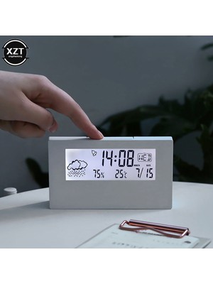 Xiaoba2 W Yeni LCD Elektrikli Masa Çalar Saati Takvim ve Dijital Sıcaklık Nem Modern Ev Ofis Saati Pilçalıştırıldı (Yurt Dışından)