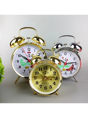 Xiaoba2 17X12 cm Mekanik Clockwork Çalar Saat Vintage Tavuk Yeme Pirinç Metal Masa Saati Metal Yatak Odası Başucu Büyük Boy Çan Saatler Hediye (Yurt Dışından)