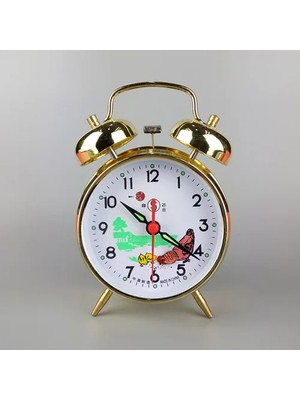 Xiaoba2 15X10 cm Mekanik Clockwork Çalar Saat Vintage Tavuk Yeme Pirinç Metal Masa Saati Metal Yatak Odası Başucu Büyük Boy Çan Saatler Hediye (Yurt Dışından)