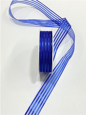 Dekoratif Kurdele/ Çizgili Şifon Kurdele/ 25 Mm/ 20 mt