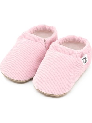 Ella Bonna Kadife Bebek Patiği Fitilli, Kaydırmaz Taban, Kreş Ayakkabısı Patik, Pembe