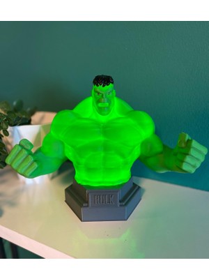 Meg Art 3D Hulk Gece Lambası Masaüstü Gece Lambası Çocuk ve Genç Odası Gece Lambası