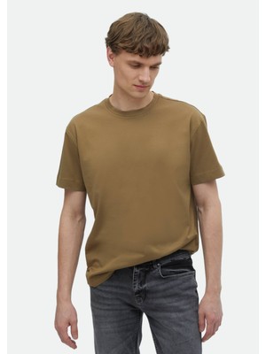 Ramsey Deve Tüyü Düz Bisiklet Yaka %100 Pamuk T-Shirt
