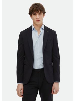 Ramsey Siyah Düz Comfort Fit Örme Takım Elbise