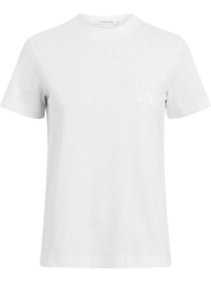 Calvin Klein Satın Applıque Regular Tee T-Shirt