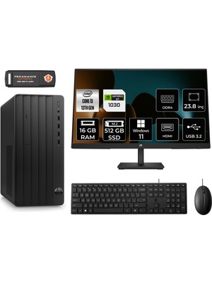 Hp Pro Tower 290 G9 Intel Core I3 13100 16GB 512GB SSD GT1030/4GB 23.8" Fhd Monitör W11H 8T2X0ES Masaüstü Bilgisayar & Per4 USB Bellek 8T2X0ESMNT3362