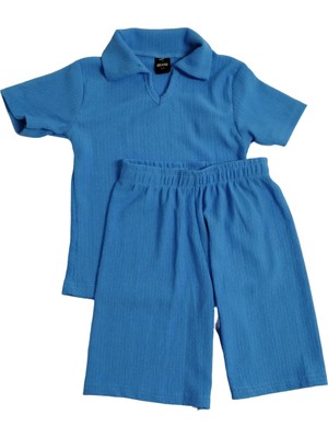 Erkek Çocuk V Yaka Şortlu Takım