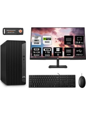 Hp Pro Tower 290 G9 Intel Core I5 13500 16GB 1tb SSD GTX1650/4GB 23.8" Fhd Monitör W11H 8T2W9ES Masaüstü Bilgisayar & Per4 USB Bellek 8T2W9ESMNT4363