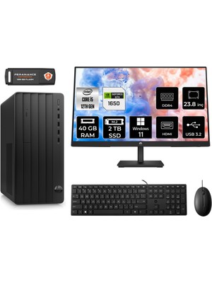 Hp Pro Tower 290 G9 Intel Core I5 12500 40GB 2tb SSD GTX1650/4GB 23.8" Fhd Monitör W11P 6D3A5EA Masaüstü Bilgisayar & Per4 USB Bellek 6D3A5EAMNT4439