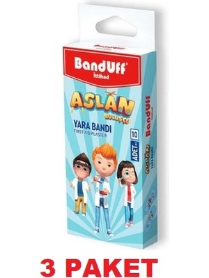 Banduff Aslan Buluşçu Yara Bandı Paket Içi 10 Adet 3lü Set