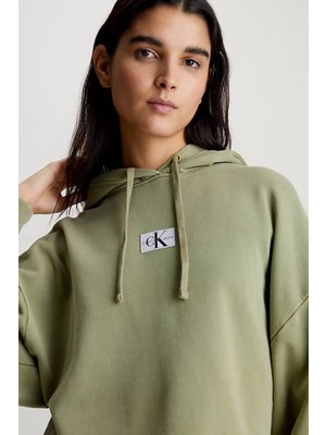 Calvin Klein Washed Cotton Cropped Hoodie Kadın SWEATSHIRT-J20J223082L9N