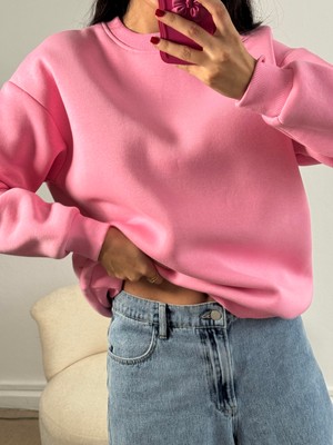 Minaaise Pembe Basic Oversize Sweatshirt 26088