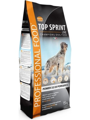 Top Sprint Power Domuz&Pirinç Köpek Maması 15 kg Yüksek Proteinli Süper Premium Besin