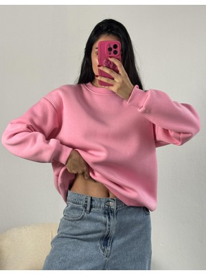 Minaaise Pembe Basic Oversize Sweatshirt 26088