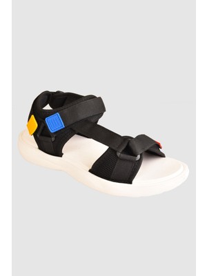 ModaOnn Step Renkli Cırtlı Rahat Düz Taban Spor Sandalet