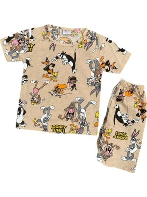 Alp Kids Looney Tunes Baskılı T-Shirt Şortlu Erkek Çocuk Takım