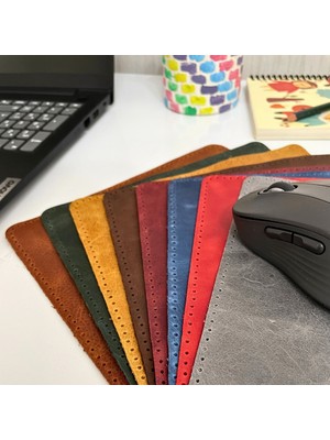 ipekbazaar Hakiki Deri Mausepad, 20*20CM Crazy Gerçek Deri Mouse Pad, 1 Adet Oyuncu Gamepad