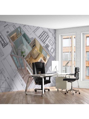 Duvar Kağıdı Baskı Mimari Çizim Emlak Ve Gayrimenkul Duvar Kağıdı Baskı