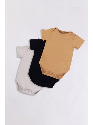 Gold Class Kidswear Çıtçıtlı Kaşkorse 3'lü Set Unisex Bebek Zıbın