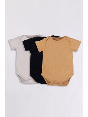 Gold Class Kidswear Çıtçıtlı Kaşkorse 3'lü Set Unisex Bebek Zıbın