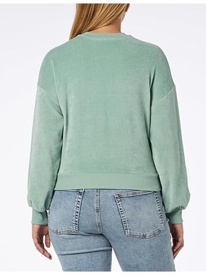 United Colors Of Benetton Kadın Yeşil Logo Baskılı Şönil Sweatshirt