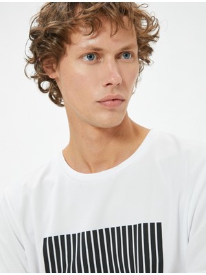 Koton Spor T-Shirt Baskılı Kısa Kollu Bisiklet Yaka