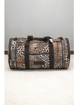 Terzi Bey Leopar Desen Kadın Seyahat ve Spor Çantası