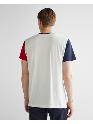 Gant Erkek Krem Regular Fit Bisiklet Yaka Logolu T-Shirt 2324147T.113