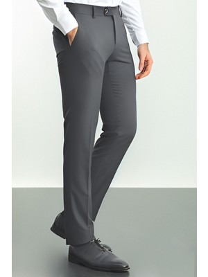 Yakamel Erkek Esnek Mevsimlik Italyan Kesim Kumaş Pantolon