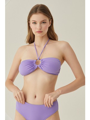 Loya Lila Reps Boyundan Bağlamalı Tek Üst Bikini