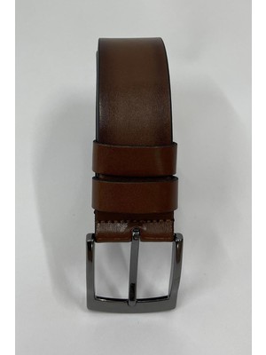 Madmext Kahverengi Suni Deri Düz Erkek Kemer 7220