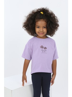 Toontoy Kids Toontoy Kız Çocuk Panama Beach Baskılı T-Shirt