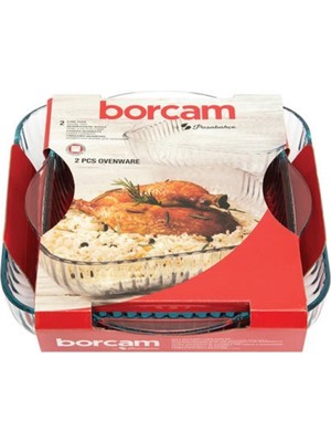 Paşabahçe (159166) Borcam Kare Tepsi 2'li