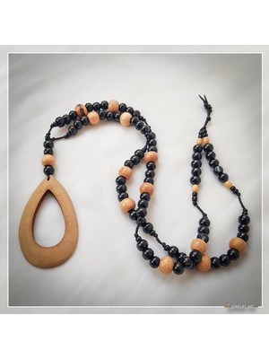 Z Jewelry Art Themba - El Yapımı Etnik Otantik Bohem Kadın Ahşap Kolye