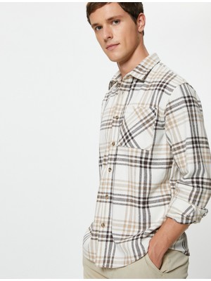 Koton Oduncu Gömleği Cep Detaylı Klasik Yaka Uzun Kollu