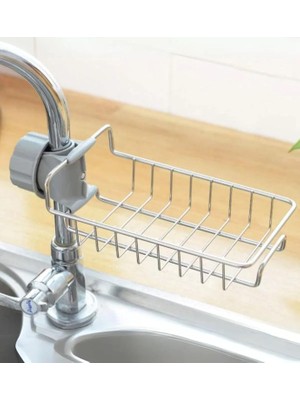 Store Mutfak Banyo Duş Musluk Üstü Tek Katlı Raf: Sabun Sünger Askısı ile Pratik Depolama Çözümü