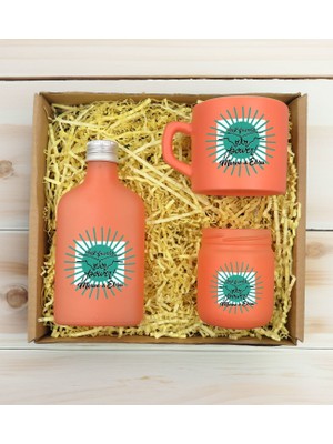 Bk Gift Kişiye Özel Isimli Dtf Best Friend Temalı Somon Kahve Fincanı & Kolonya & Mum Hediye Seti-1, Arkadaşa Hediye, Doğum Günü Hediyesi