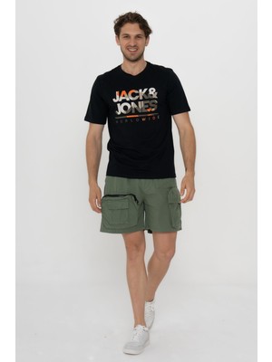 Jack & Jones Erkek Logo Baskili Kisa Kollu Tisört - Luke