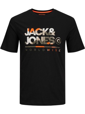 Jack & Jones Erkek Logo Baskili Kisa Kollu Tisört - Luke