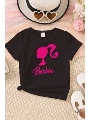 Çocukça Giy Kız Çocuk Tişört Barbie Kız Baskılı Kız T-Shirt
